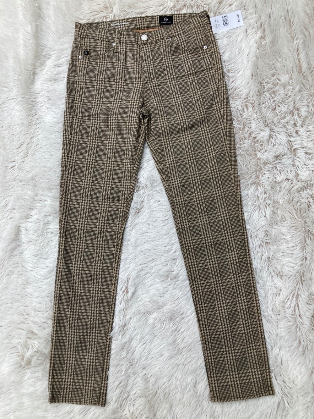 NWT Adriano Goldschmied Houndstooth Plaid, Prima, Cigarette Ankle Pants Size 27R